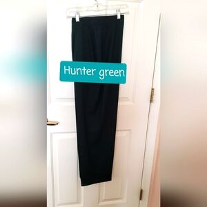 Anne Klein hunter green wool pants 8